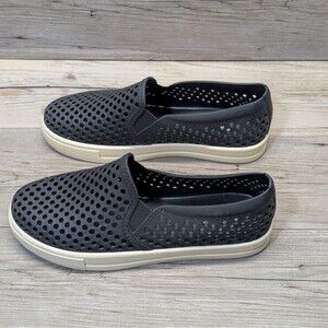 ROCKIN Men's Black Perforated Slip On Shoes Size 43 EU Lightweight Breathable